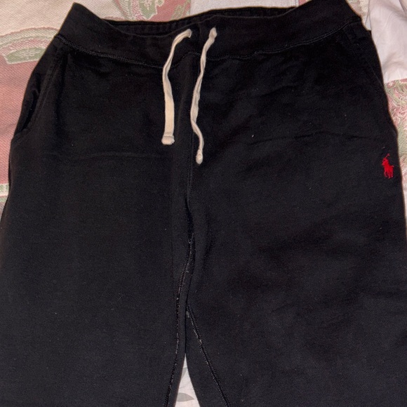 Polo Ralph Lauren Black Sweatpants with Red Logo